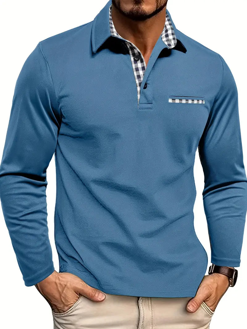 Classic Men's Long Sleeve Summer Polo Shirt