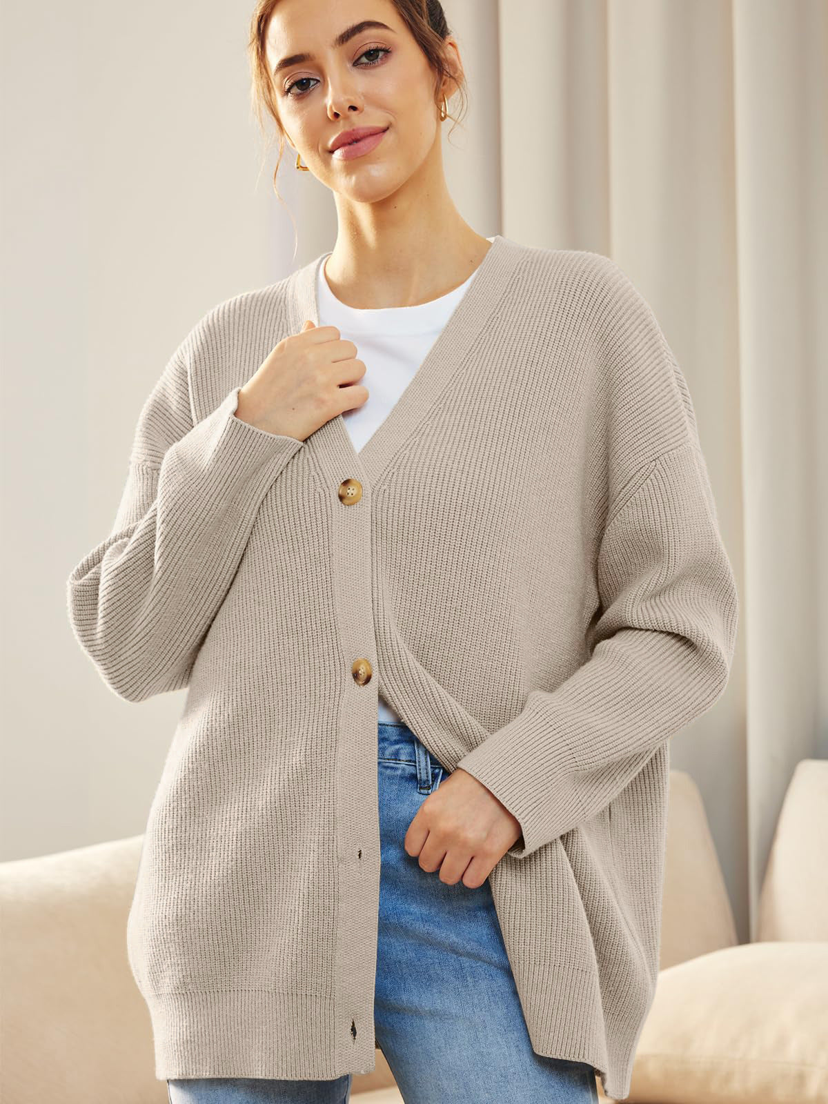 Buttoned Knit Cardigan for Stylish Layering and Comfort