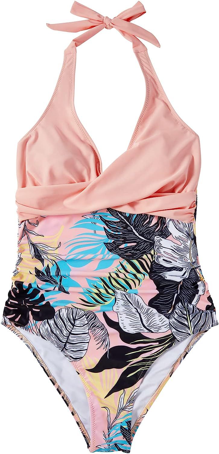 Halter Neck Backless V-Neck Swimsuit for Women