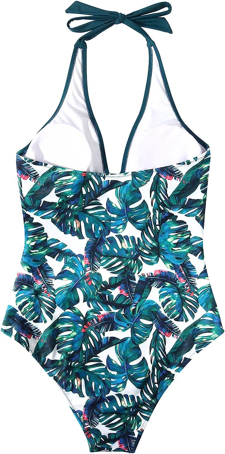 Halter Neck Backless V-Neck Swimsuit for Women