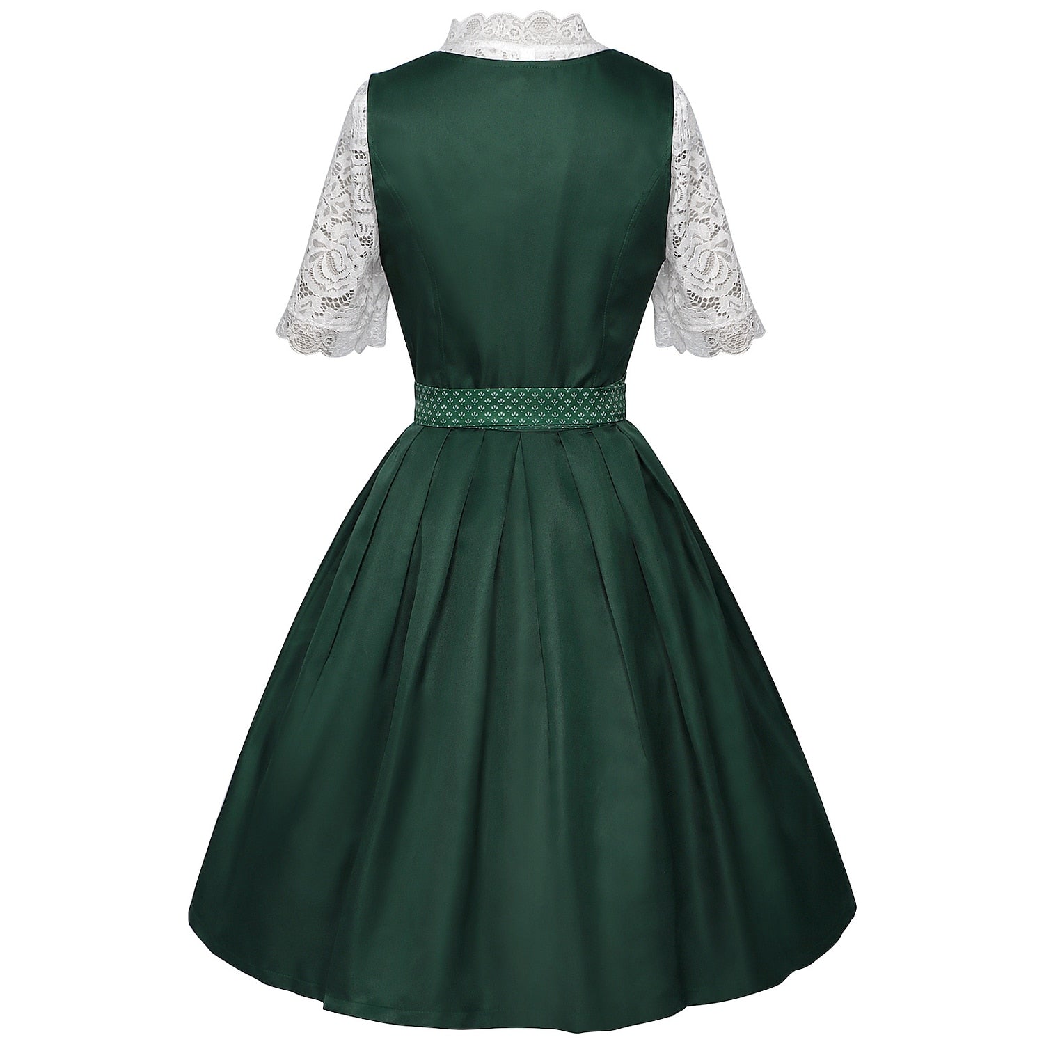 Women's Bavarian Dirndl 3-Piece Set with Apron & Lace Blouse