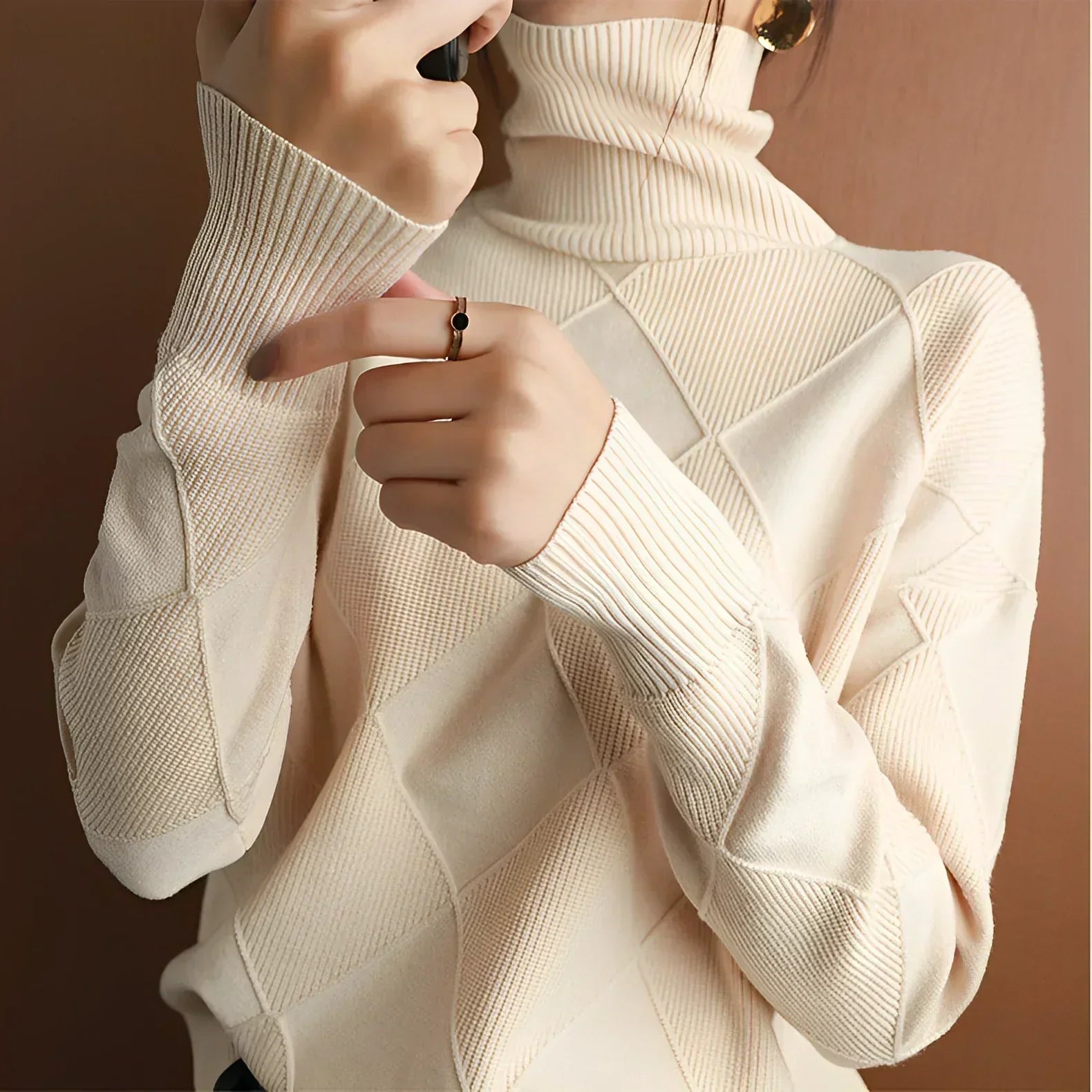 Structured High Neck Sweater for Comfortable Layering