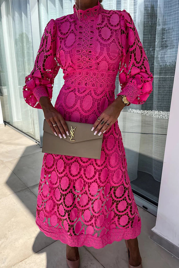 Ruffled Dress with Puff Sleeves for Women