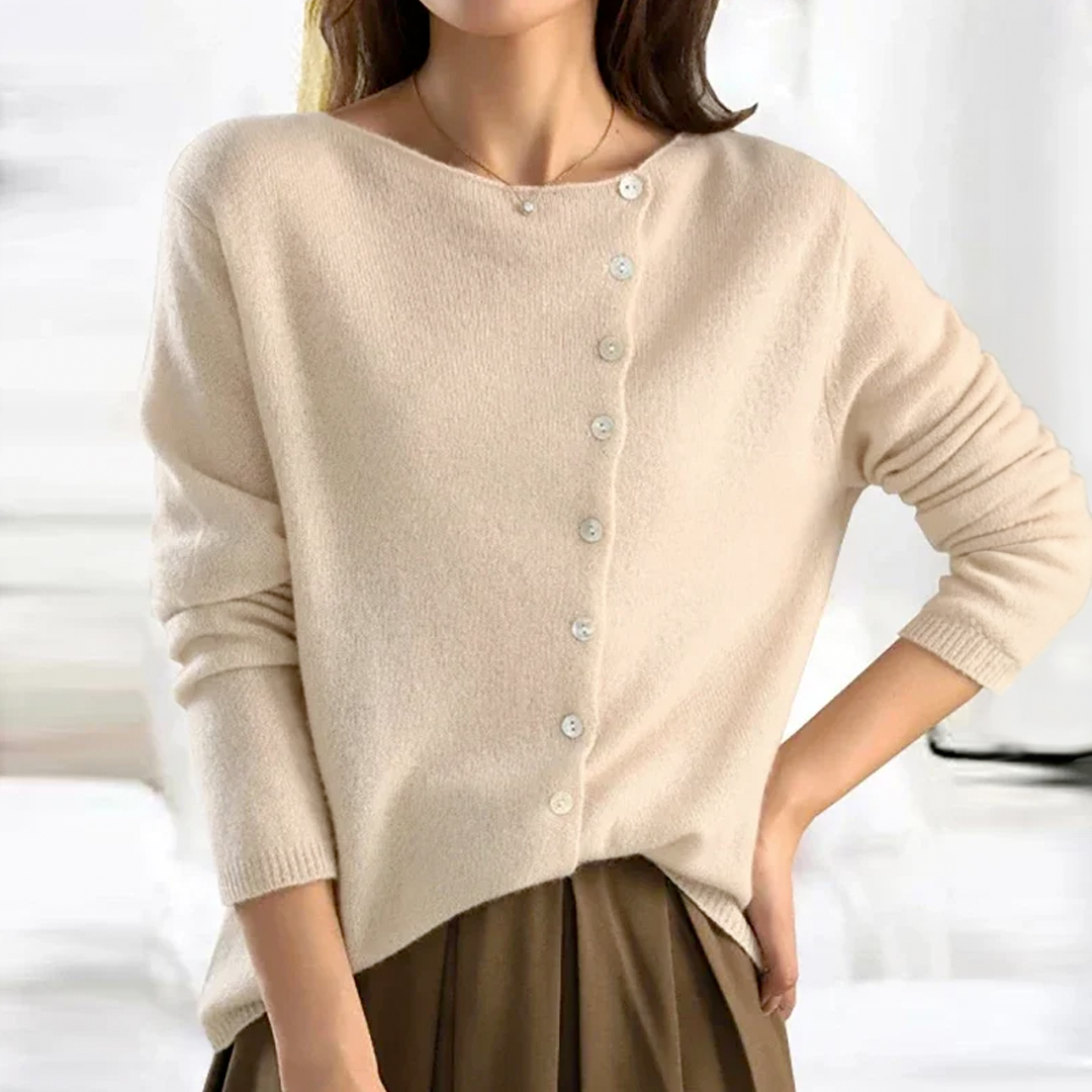 Knit Blouse with Button Detail for Effortless Style