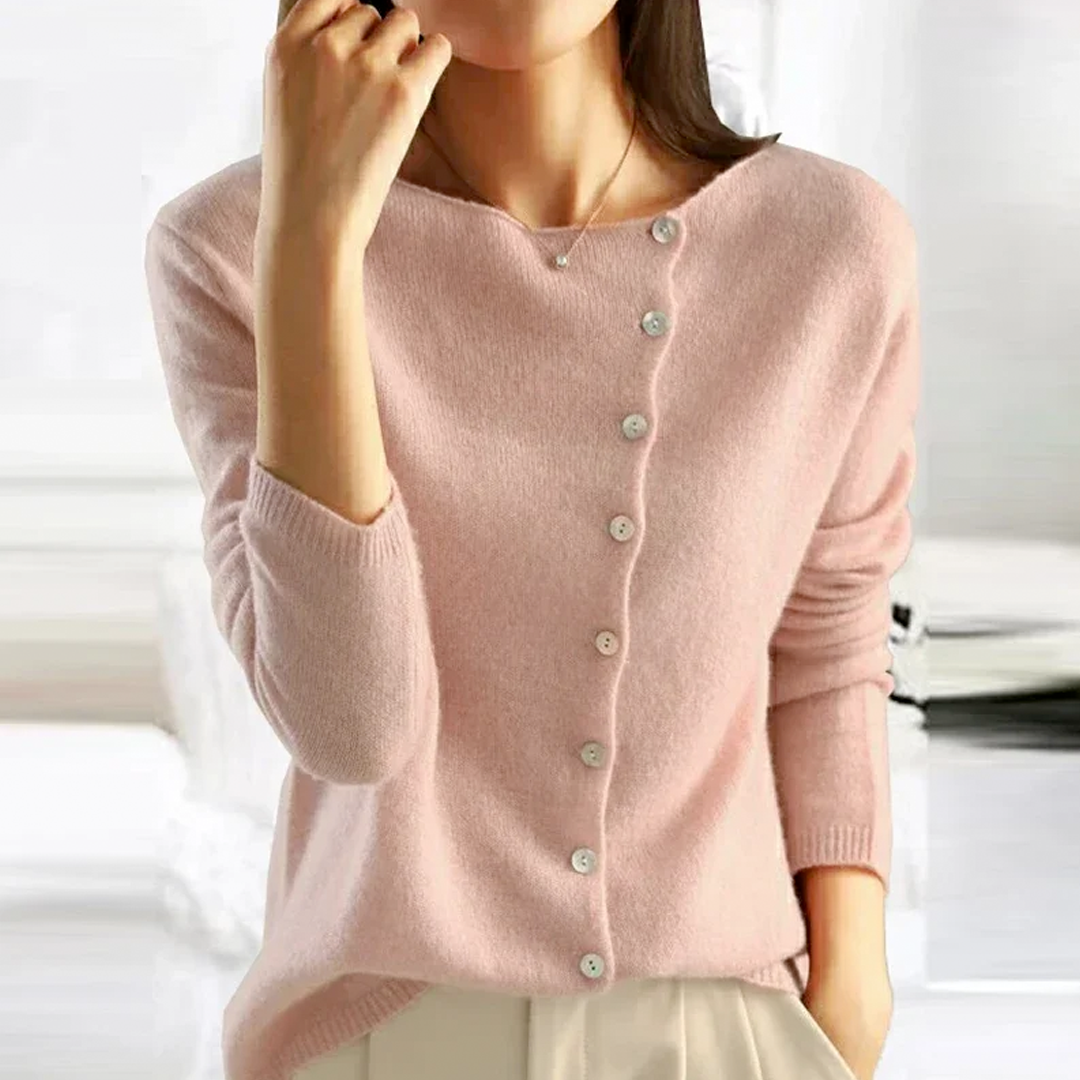 Knit Blouse with Button Detail for Effortless Style