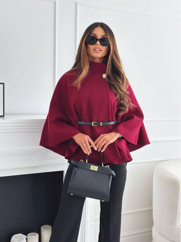 Butterfly-Print Belted Jacket for Women - Modern Outerwear