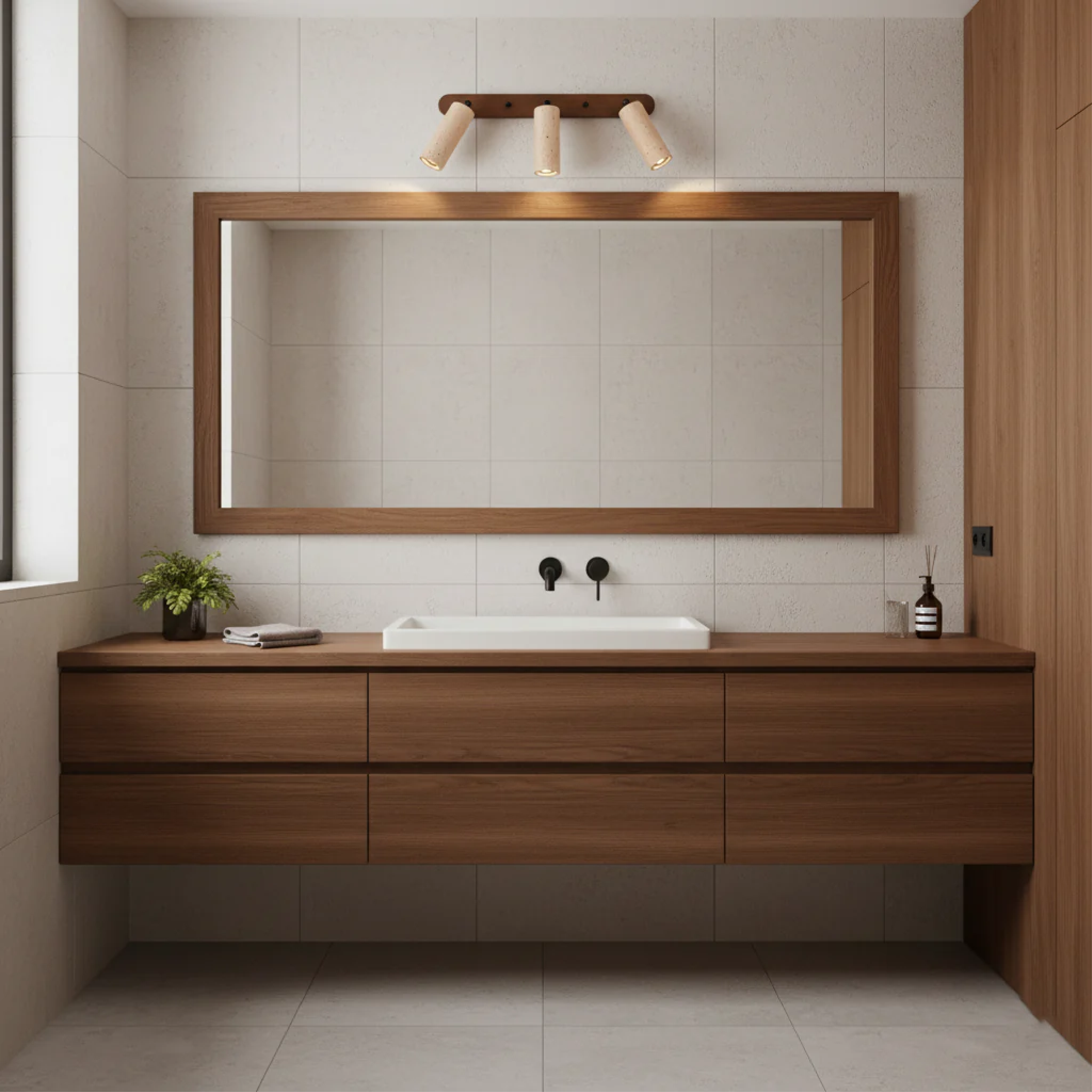 Travertine Wall Light With Rotating Head