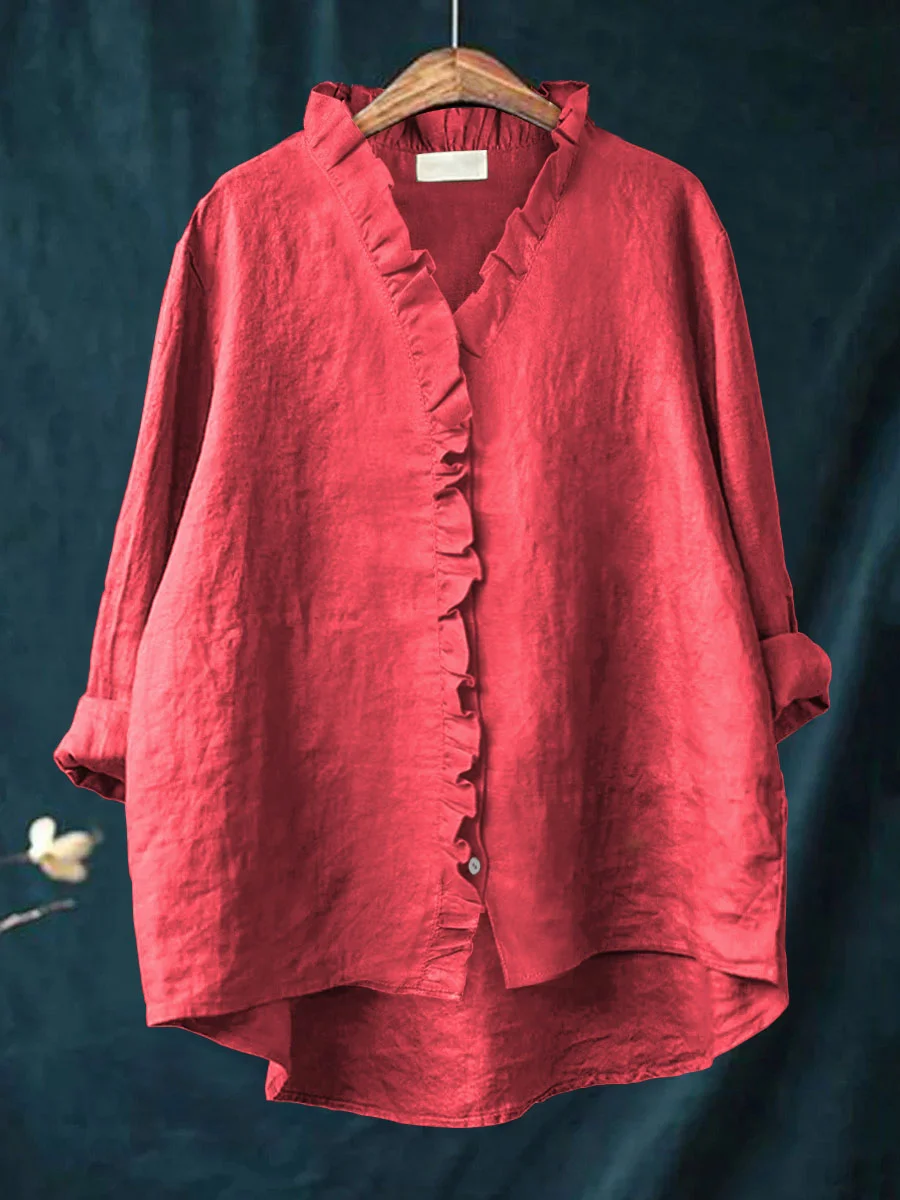 Ruffled Collar Shirt – Elegant Women’s Blouse