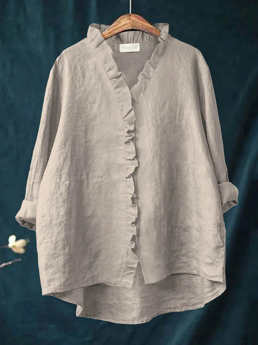 Ruffled Collar Shirt – Elegant Women’s Blouse