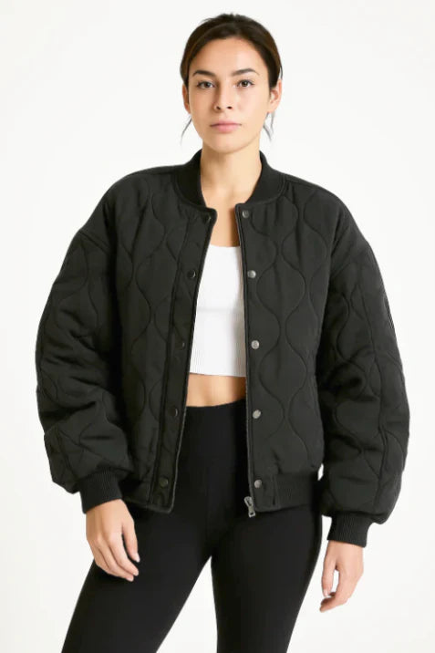 Women's Oversized Quilted Bomber Jacket