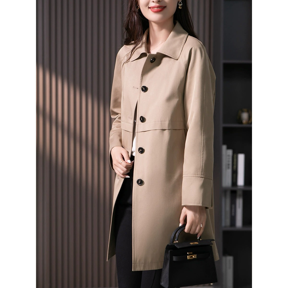 Classic Single-Breasted Trench Coat