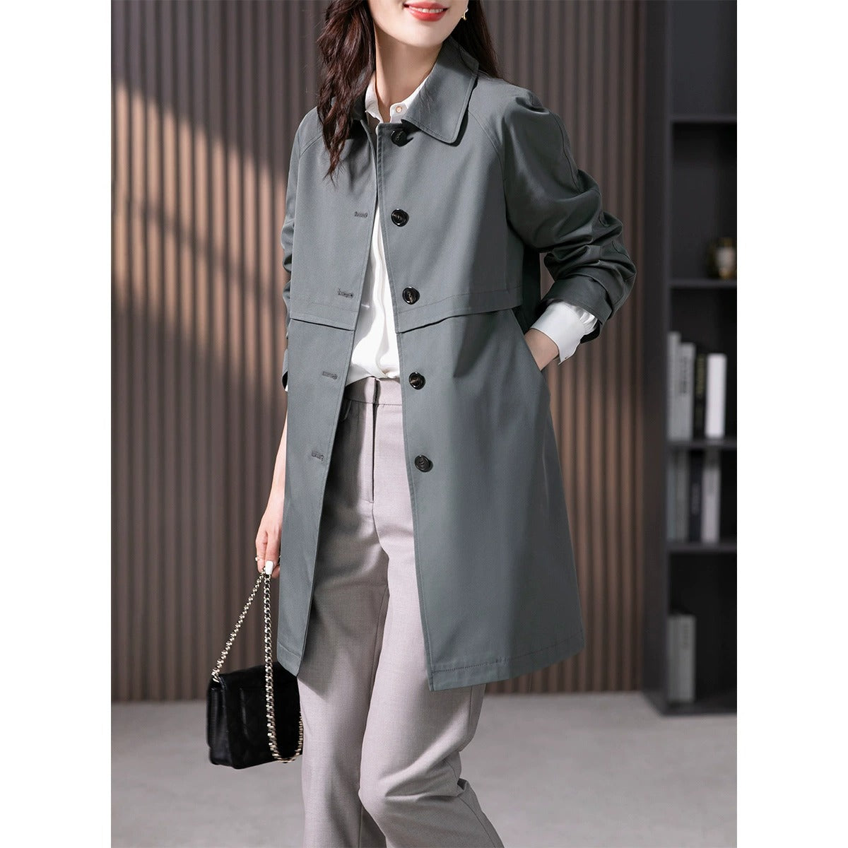 Classic Single-Breasted Trench Coat