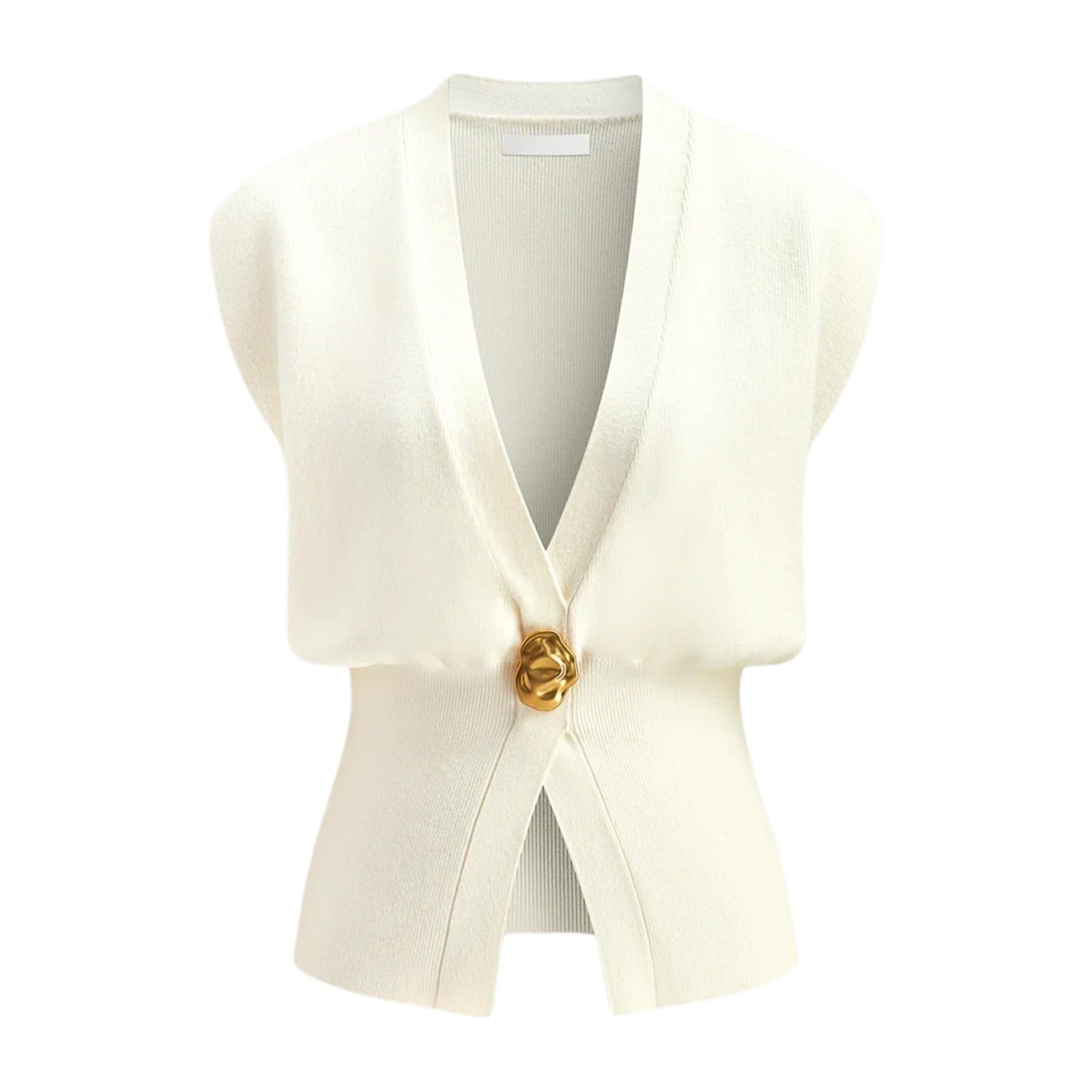 Women's V-Neck Buttoned Sweater Vest Top