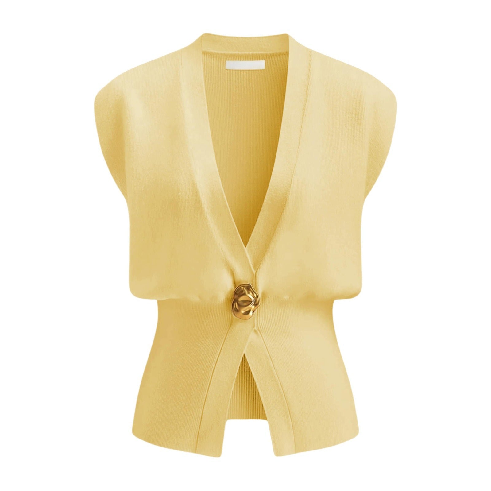 Women's V-Neck Buttoned Sweater Vest Top