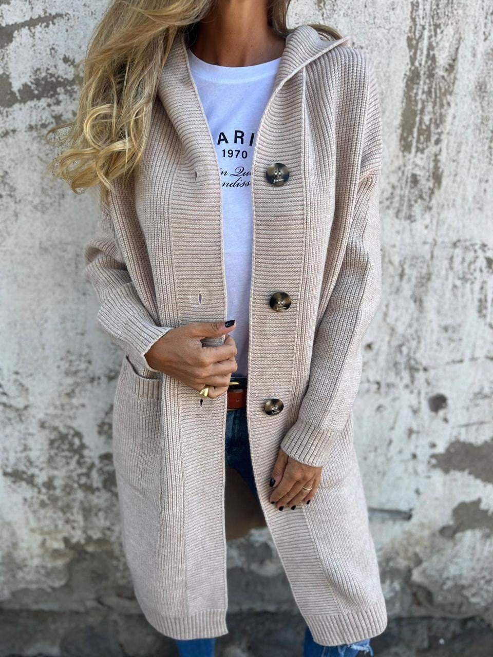 Long Knit Cardigan with Buttons – Effortless Comfort and Style