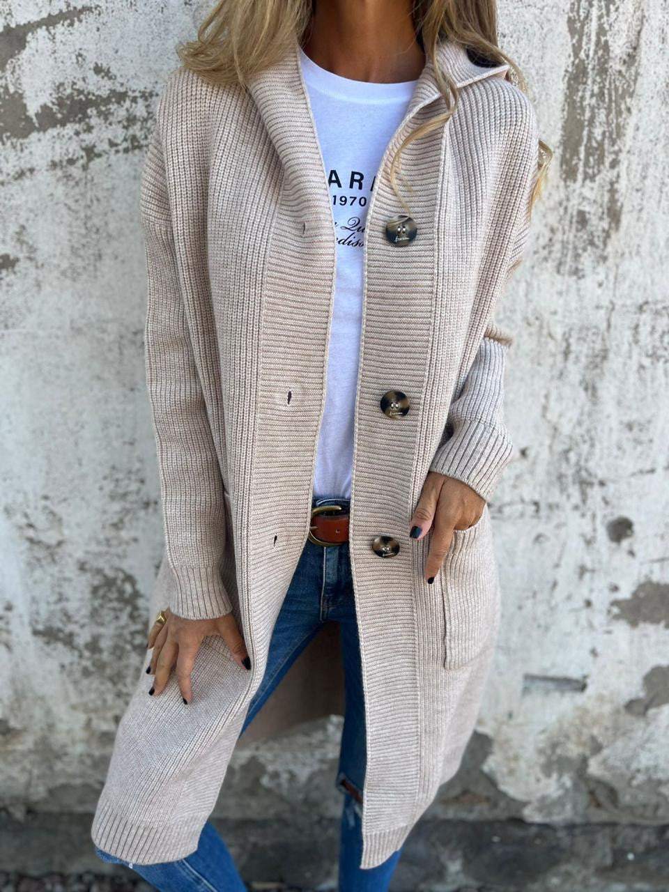 Long Knit Cardigan with Buttons – Effortless Comfort and Style