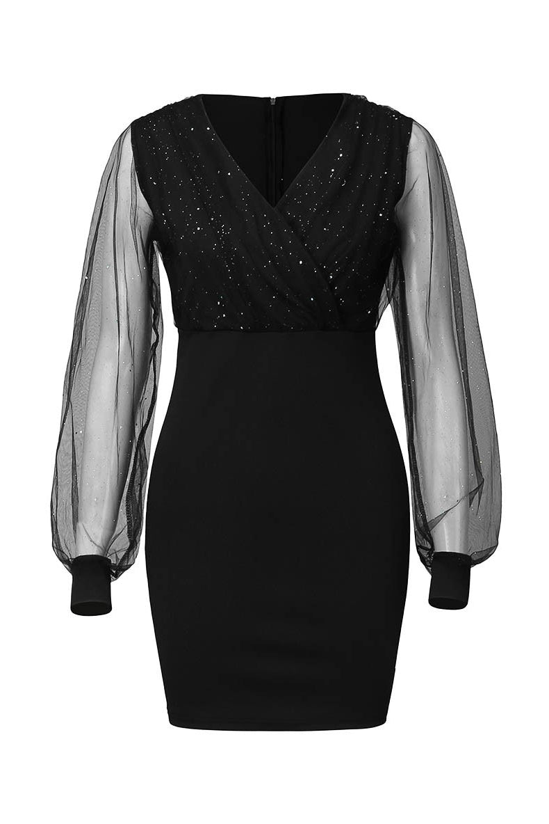 Shiny and Sheer Lucy Short Dress for Elegant Style