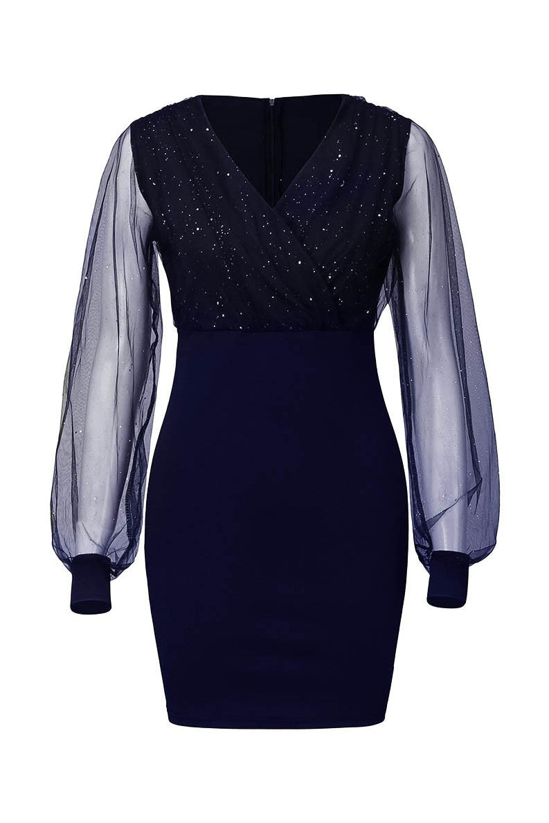 Shiny and Sheer Lucy Short Dress for Elegant Style