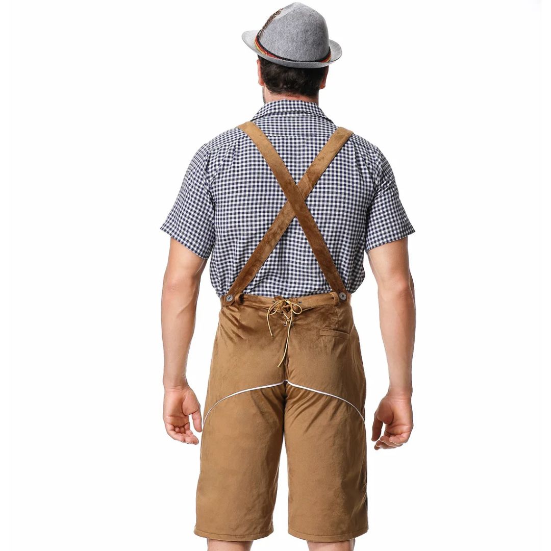 Men's Traditional Leather Lederhosen for Oktoberfest