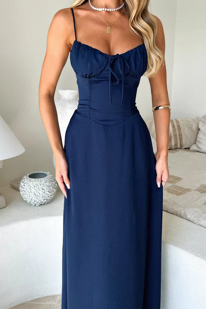 Women's Sleeveless Maxi Dress with Lace Details