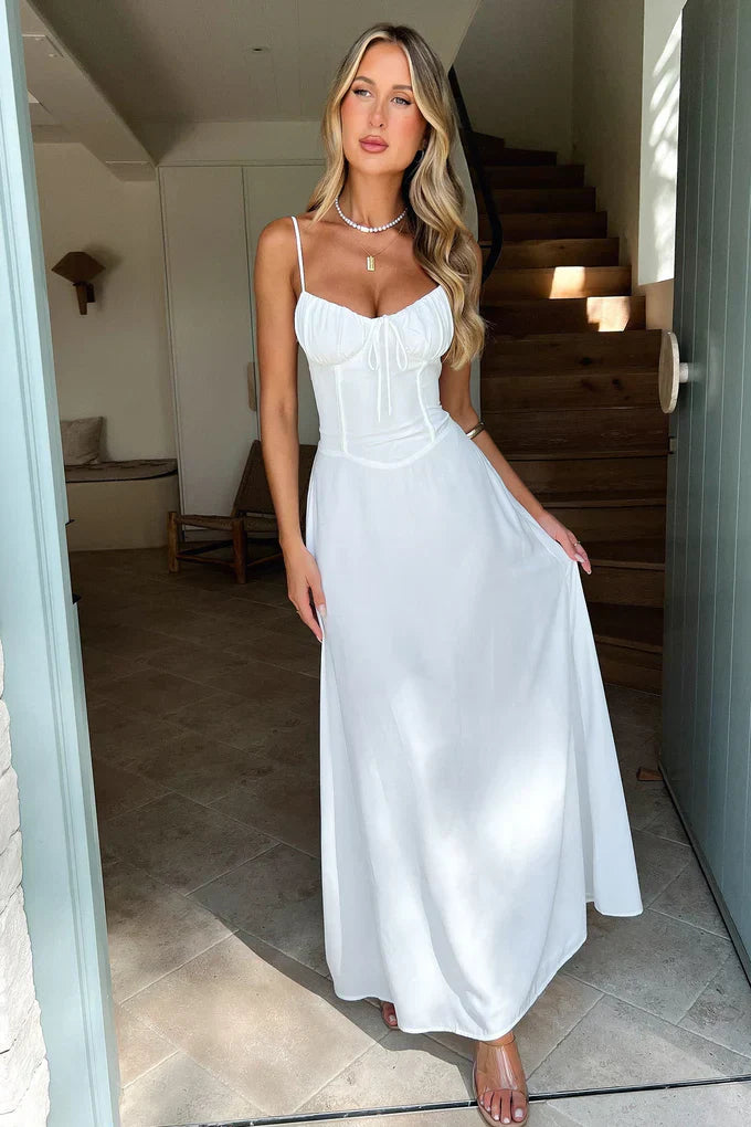 Women's Sleeveless Maxi Dress with Lace Details