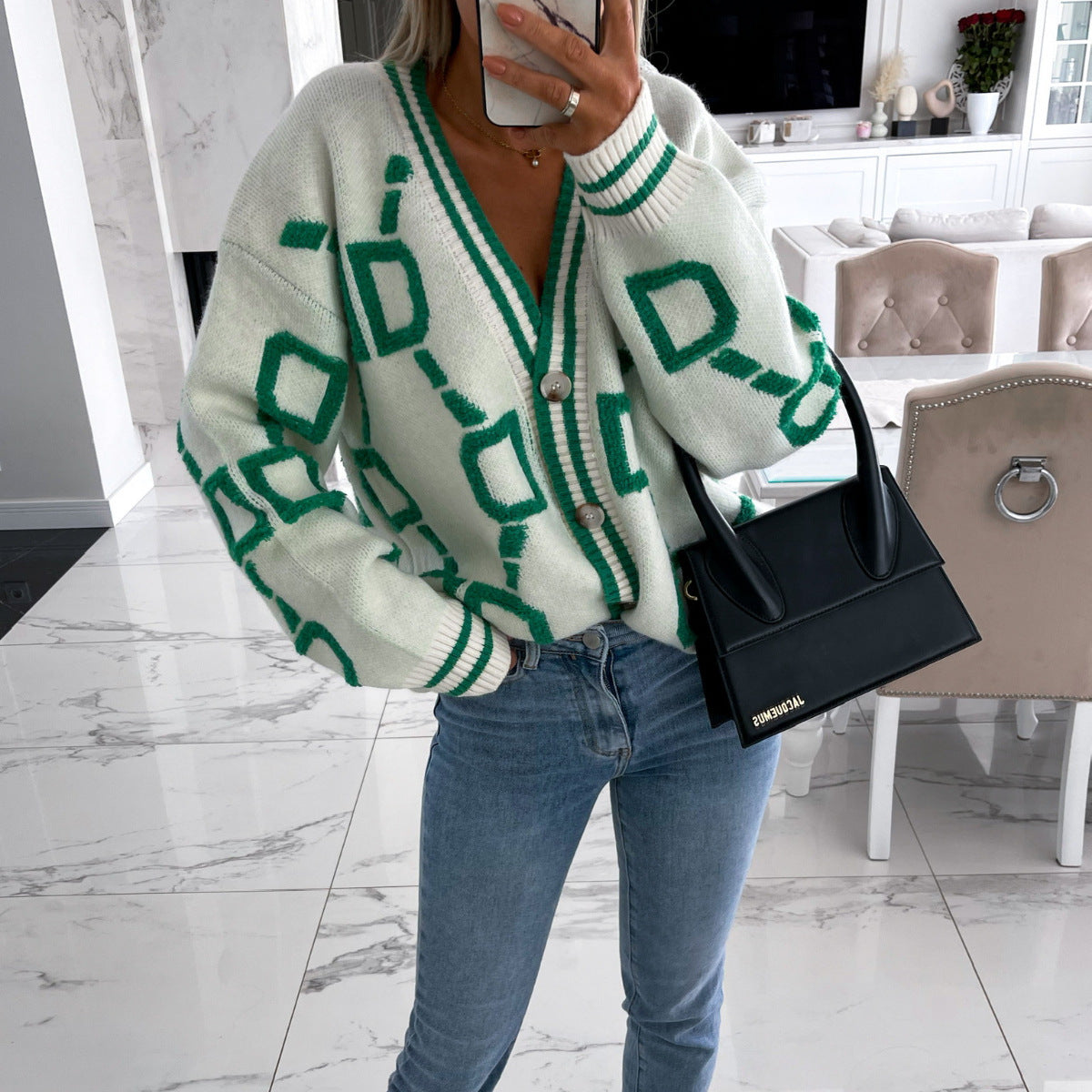Cozy Knit Midi Cardigan with Pocket Details and Relaxed Fit