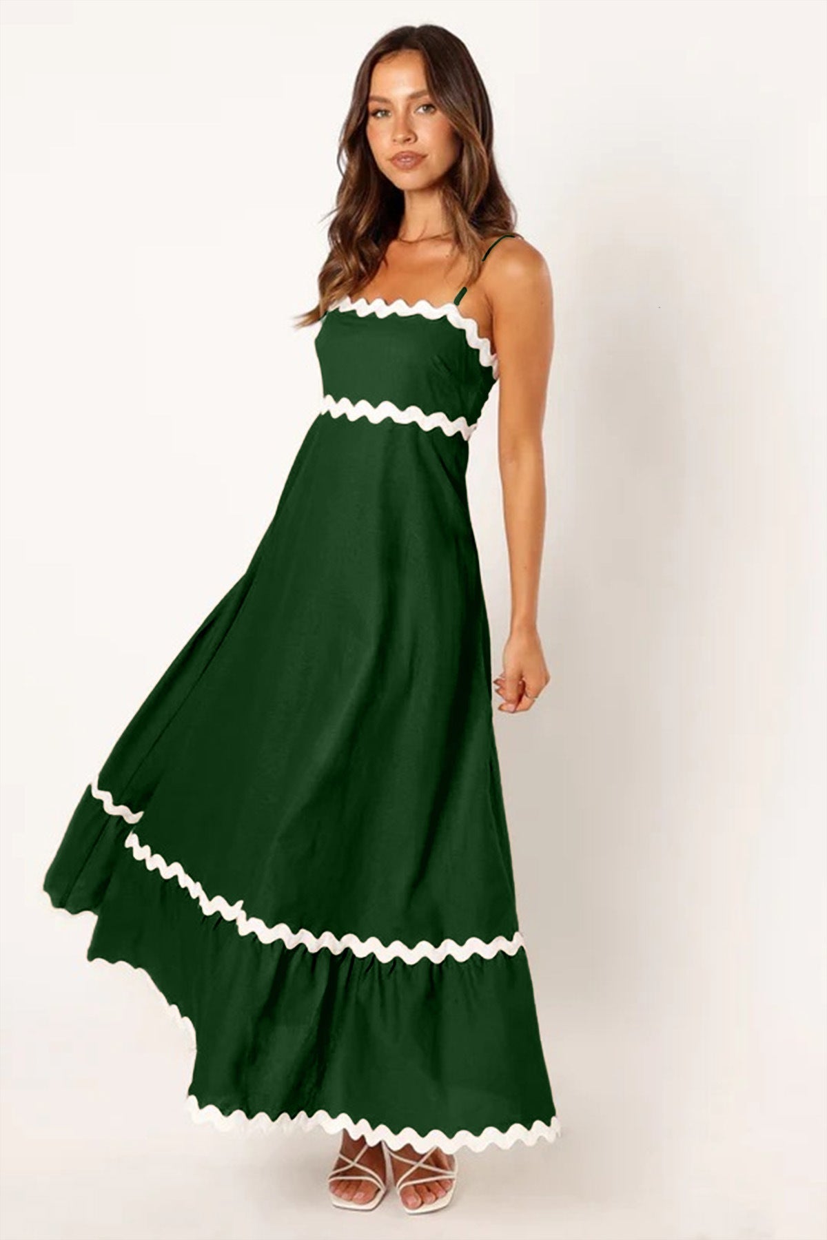 Elegant Contrast Long Capri Dress for Stylish Summer Wear