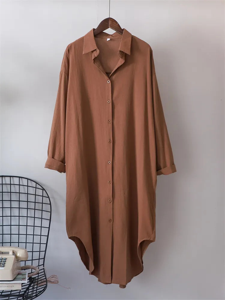 Ivy Green Linen Shirt with Flowing Design