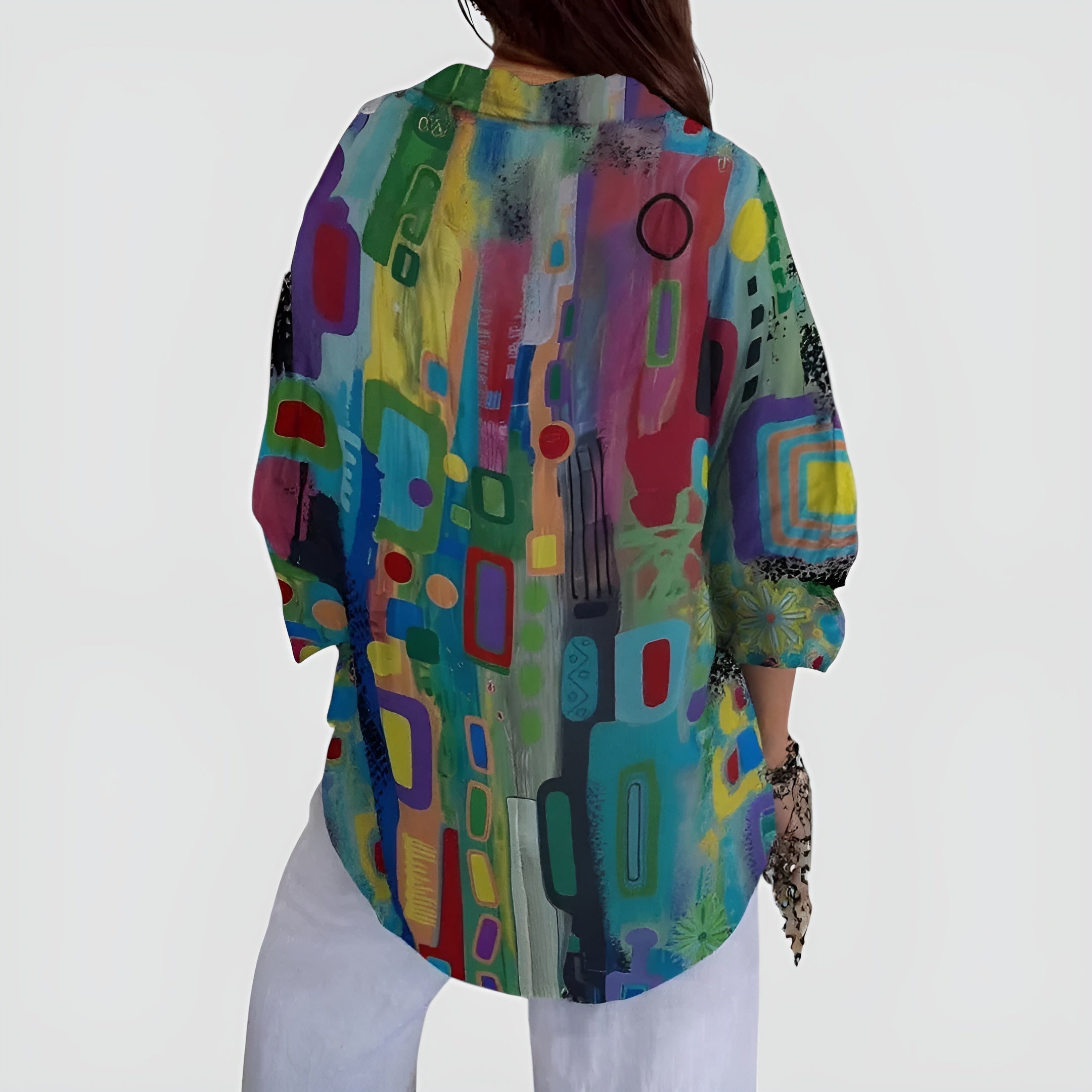 Geometric Pattern Blouse for Stylish Everyday Wear