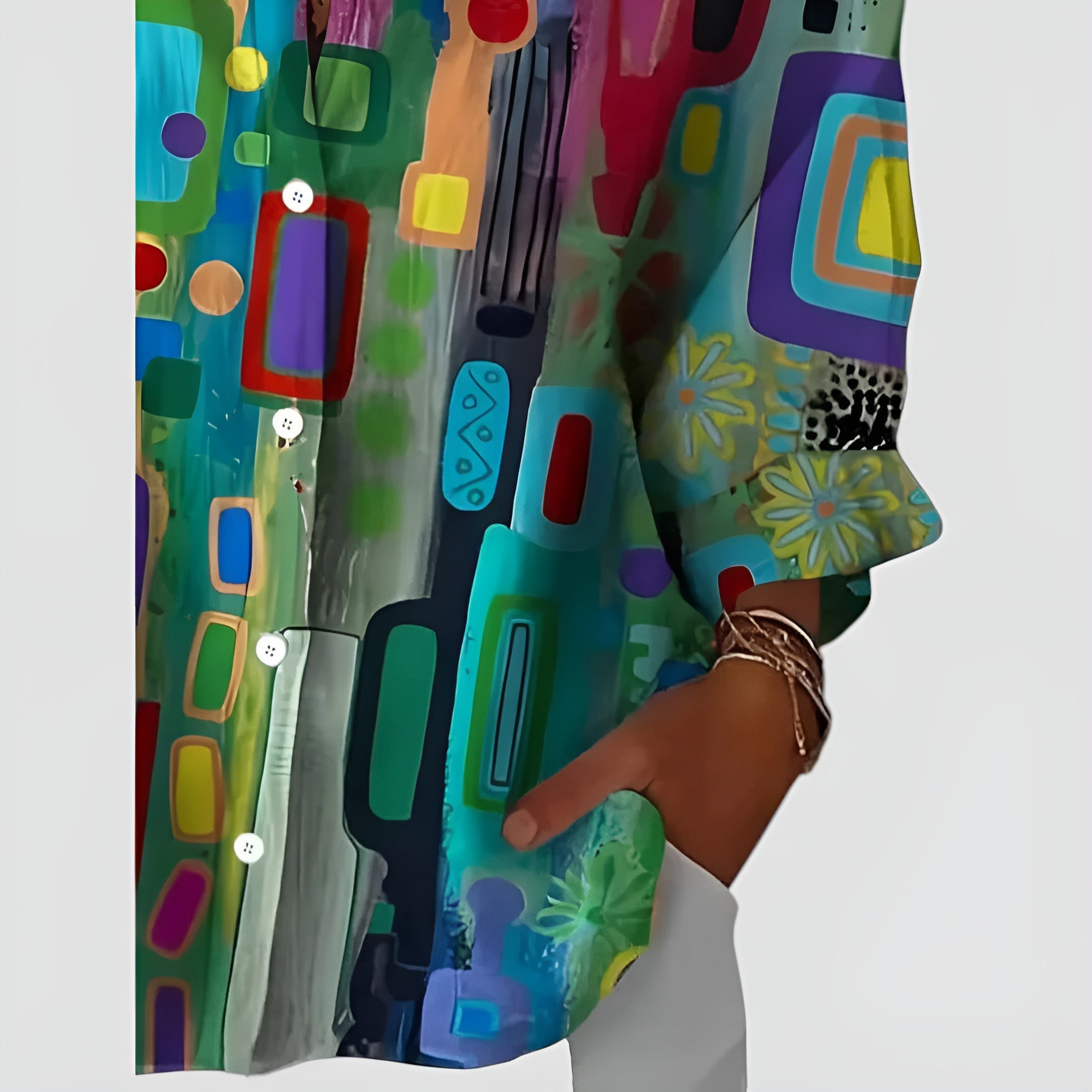 Geometric Pattern Blouse for Stylish Everyday Wear