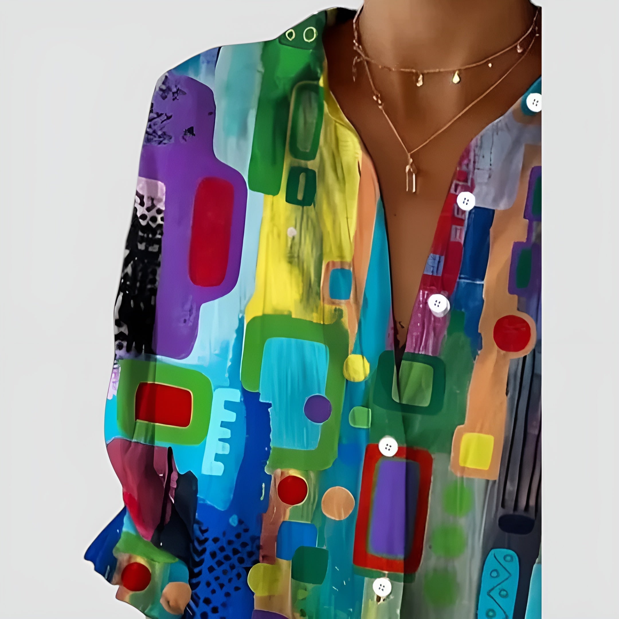 Geometric Pattern Blouse for Stylish Everyday Wear