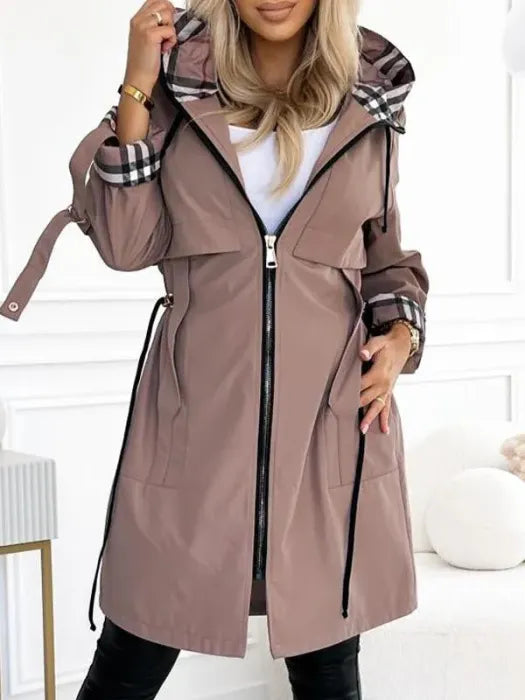 Womens Tailored Trench Coat – Waterproof Hooded Jacket