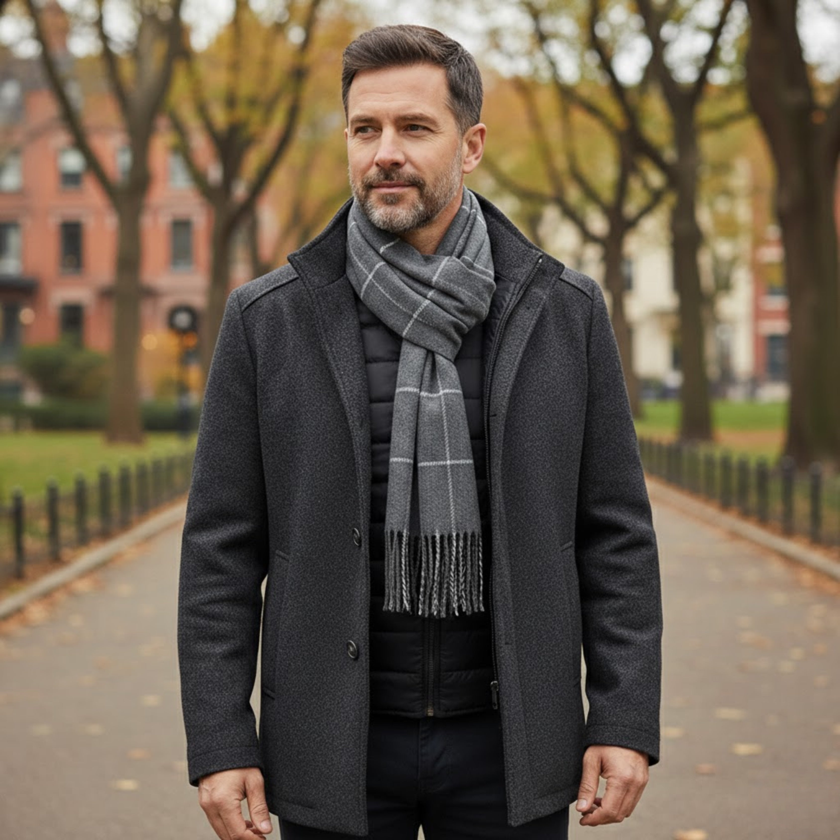 Men's Quilted Coat, Slim Fit Winter Jacket with Stand Collar