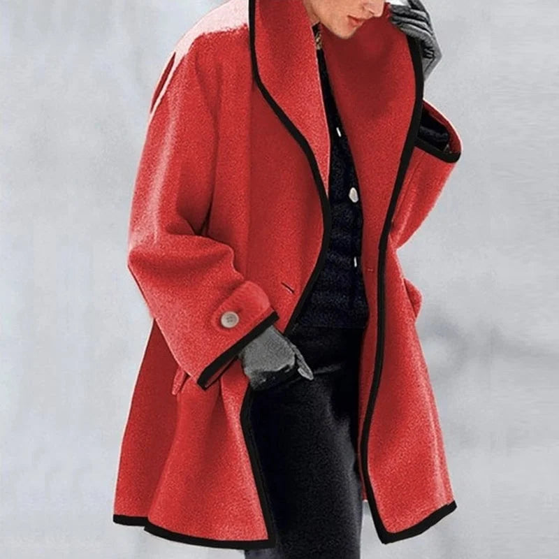Classic Trimmed Coat for Timeless Style