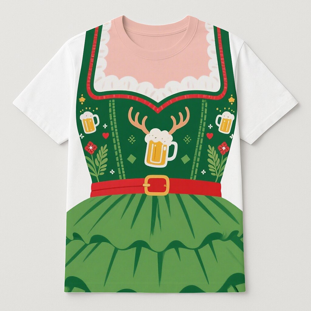 Women's Oktoberfest Dirndl Print T-shirt