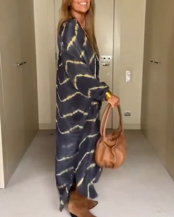 Bohemian Striped V-Neck Dress for Effortless Style