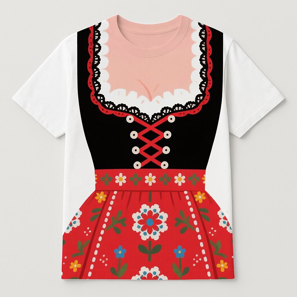 Women's Oktoberfest Dirndl Print T-shirt