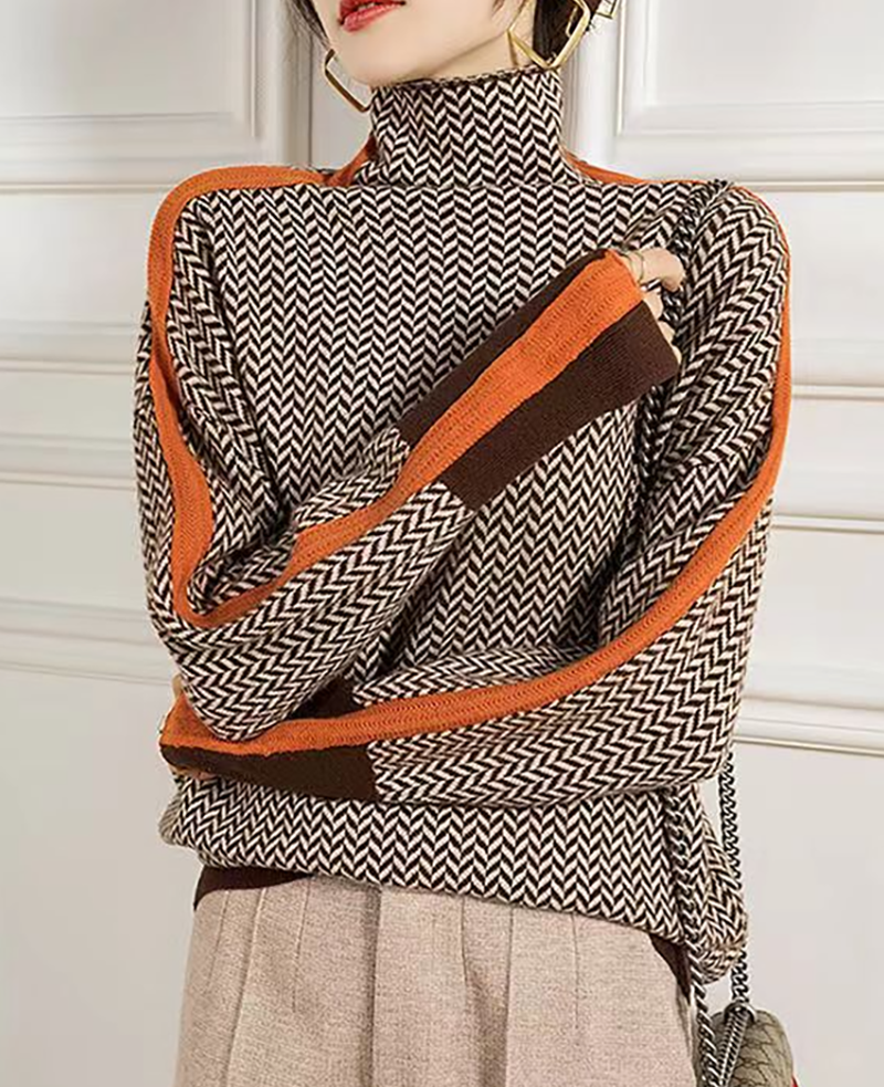 Renee High Neck Printed Blouse for Stylish Comfort
