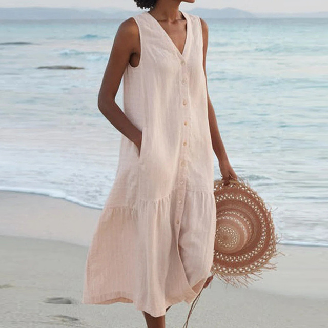 Flattering Women's V-Neck Chic Dress
