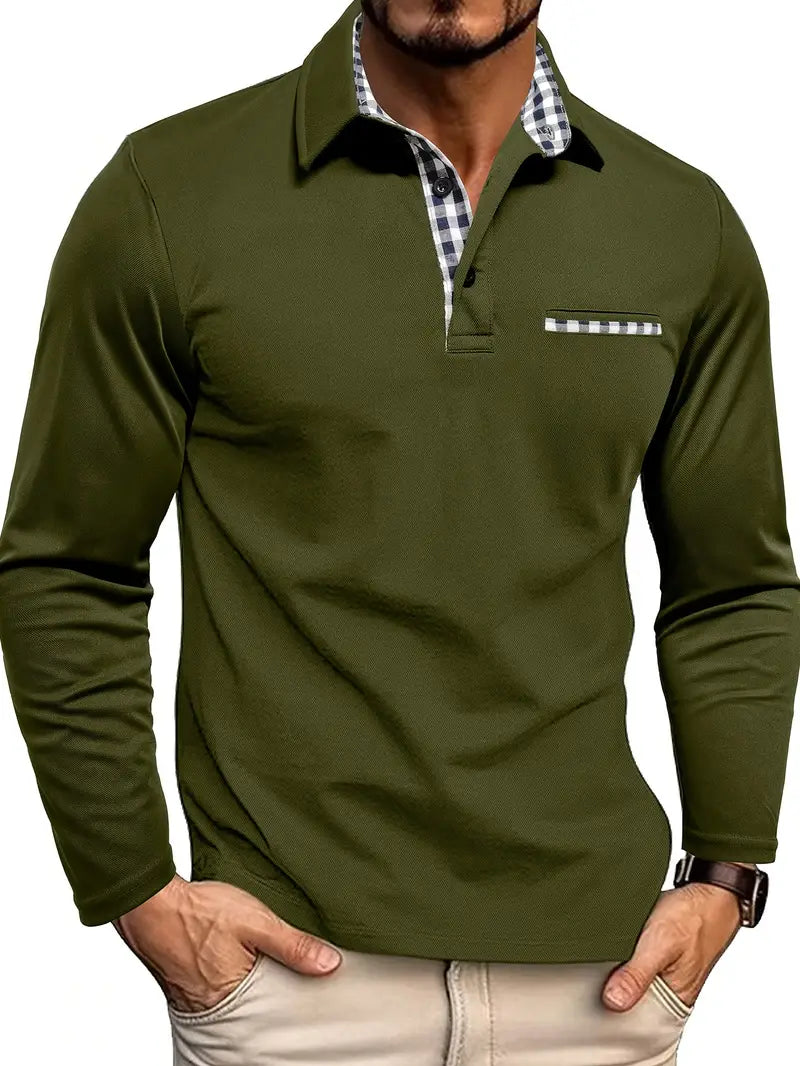 Classic Men's Long Sleeve Summer Polo Shirt