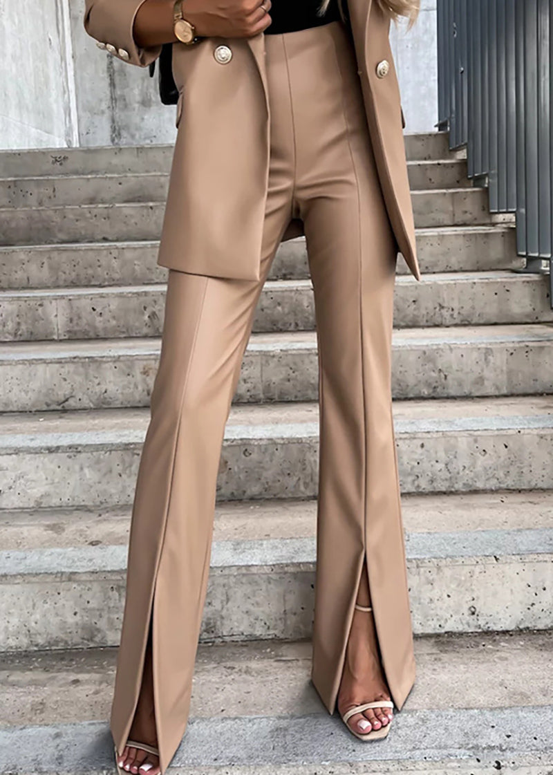 Flared Bottom PU Leather Trousers for a Stylish Look