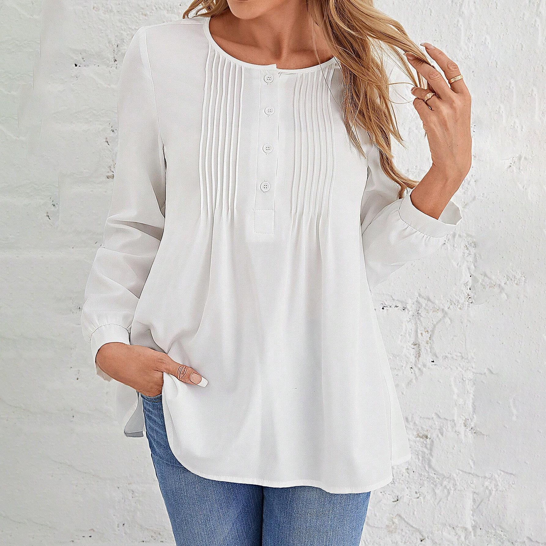 Cotton Blouse with Elegant Design and Comfortable Fit