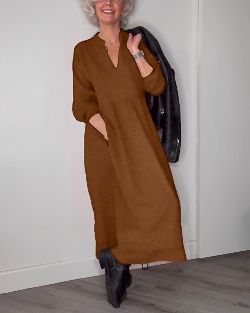 Elegant Long Dress with Pockets for Effortless Style