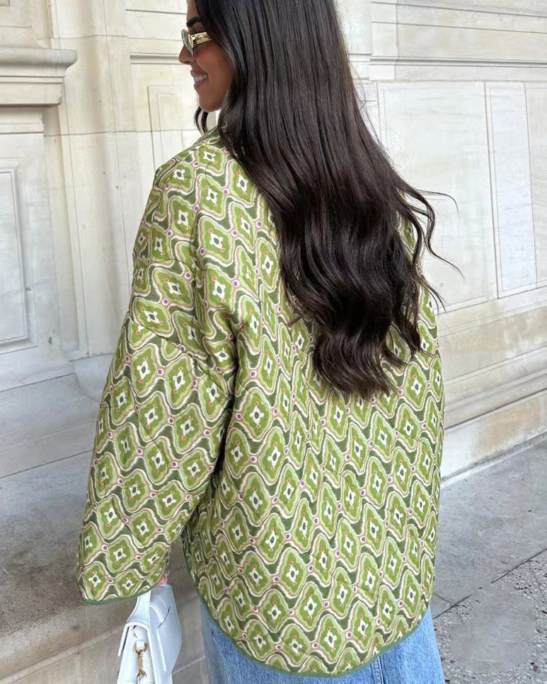 Bohemian Style Quilted Open Coat for Effortless Layering