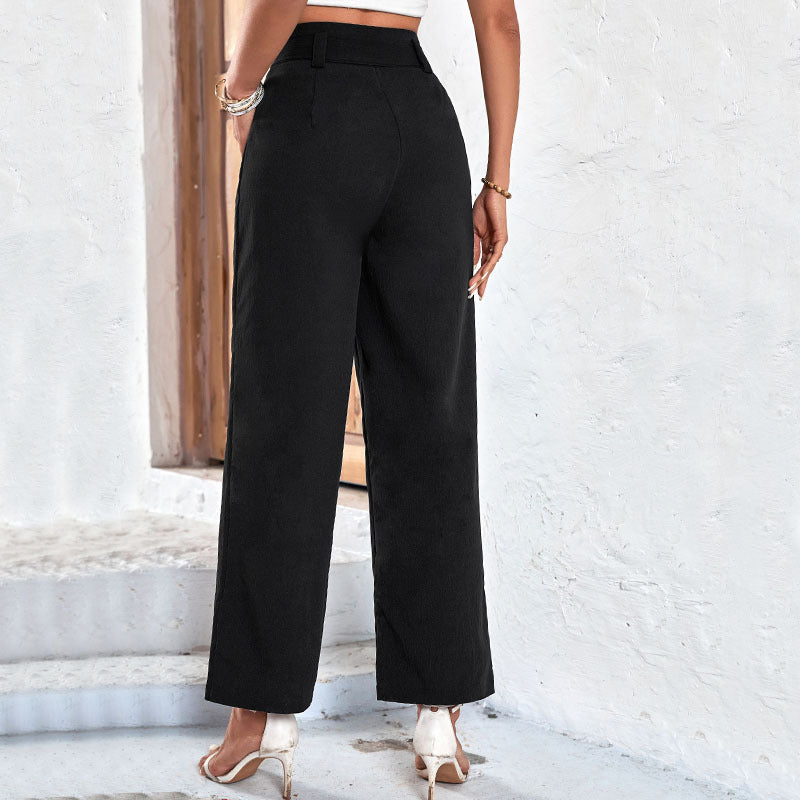 High-Waisted Bow Detail Trousers for Women