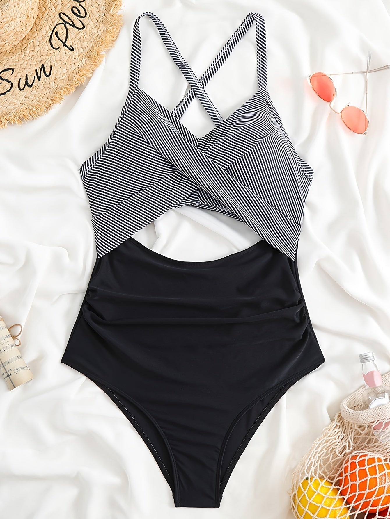 Twist Front Swimsuit with Cutout Detail