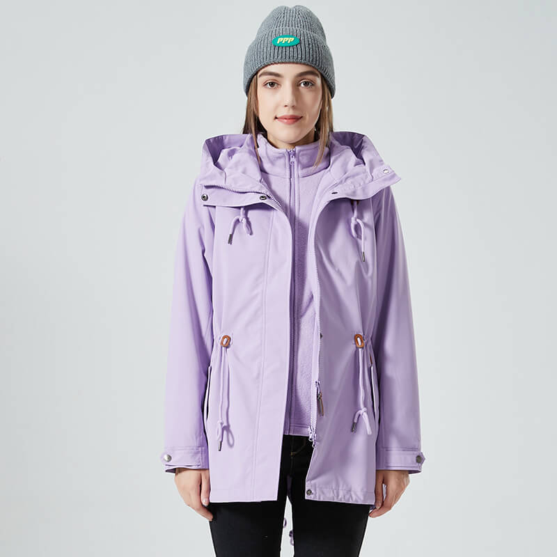 Essential Zip-Up Hooded Jacket with Adjustable Waist
