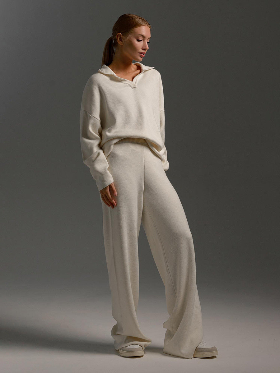 Knit Trouser and Jumper Set in Lotus Style