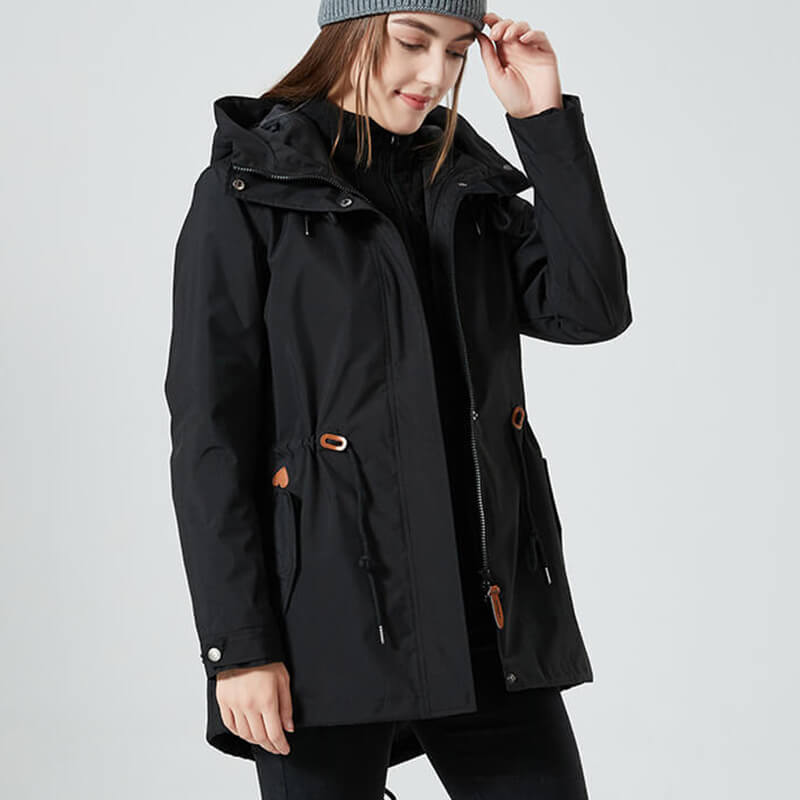 Essential Zip-Up Hooded Jacket with Adjustable Waist