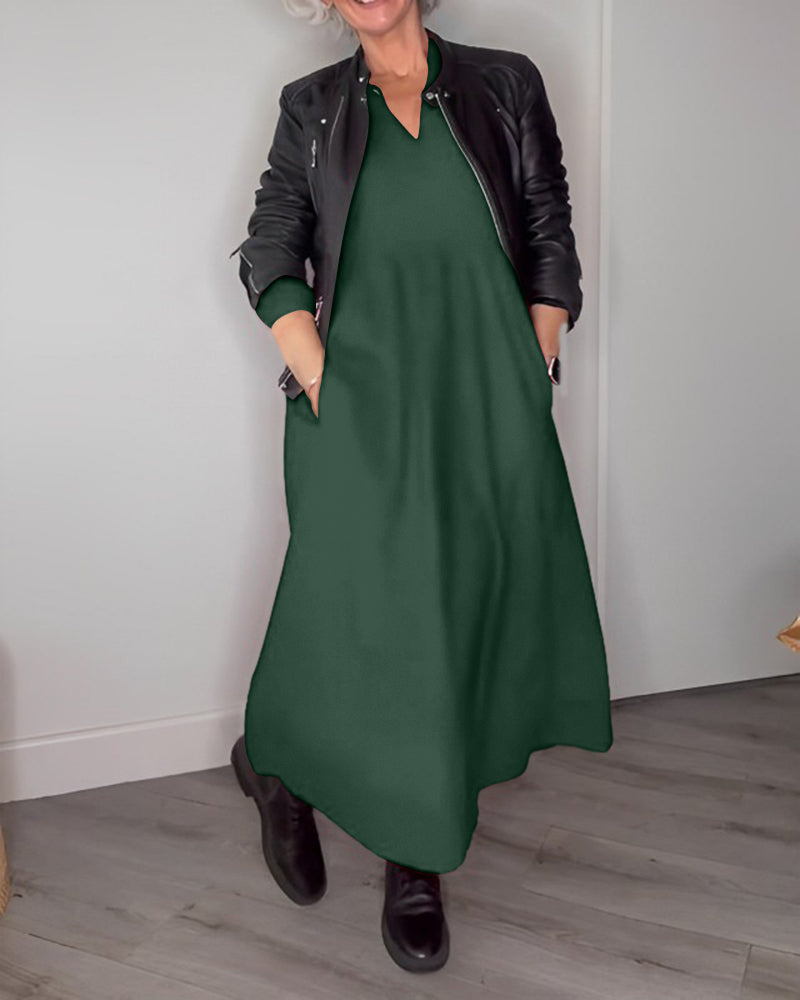 Elegant Long Dress with Pockets for Effortless Style